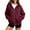 Wine-A#220817GG, variant on Hearthz Women Zip Up Hoodie Jacket Solid Color Drop Shoulder Womens Hoodies Zip Up Fall Winter Warm Sweatshirts for Women Trendy with Pocket Beige S