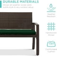 thumbnail image 6 of BOBOKY  Outdoor Bench 2-Person Wicker Garden Patio Benches Seating Furniture for Backyard, Porch w/Seat Cushion, 700 lbs Capacity,Green/Brown, 6 of 8