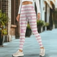 thumbnail image 4 of Renewold Snowflake Stripe Pink Leggings for Women with Pockets Buttery Soft Running Pants High Waisted Spandex Graphic Leggings Thick Essential Pants Scrunch Butt Lifting, XL, 4 of 8