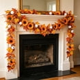 thumbnail image 2 of Kdkad Fall Garland, Halloween Thanksgiving Maple Leaf Vine with Sunflowers Pumpkins, Colorful Autumn Decorations For Indoor Outdoor, 2 of 7