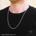 thumbnail image 3 of 925 Italian Sterling Silver 2.5mm Solid Cuban Diamond Cut Chain, FREE Microfiber Cloth, ITProLux Curb Link Pave Mens Womens Necklace, Giorgio Bergamo, 3 of 8