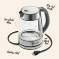 thumbnail image 4 of Speed-Boil Water Electric Kettle, 1.7L 1500W, Coffee & Tea Kettle Borosilicate Glass, Wide Opening, Auto Shut-Off, Cool Touch Handle, LED Light. 360 Rotation, Boil Dry Protection, 4 of 9