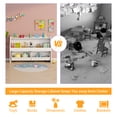 thumbnail image 3 of Scohul 2-Tier Toy Storage Organizer with Rolling Bins, Montessori Bookcase for Toddlers, White Anti-Tip Storage Cabinet, 3 of 7