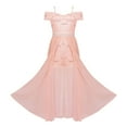 thumbnail image 3 of TiaoBug Flower Girls Sequin Off-the-Shoulder Princess Party Dress Wedding Bridesmaid Prom Ball Gown Light Pink 10, 3 of 6