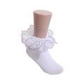 thumbnail image 3 of Girls Ruffle Socks Toddler Lace Frilly Dress Socks Fold Over Church Fancy Socks for Little Kids Big Girl, 3 of 3