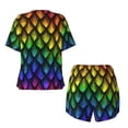 thumbnail image 5 of Naloa Dragon Scales Women's Short-Sleeved Pajama Set, Loungewear, Summer pajamas, Breathable Cozy - Small, 5 of 9