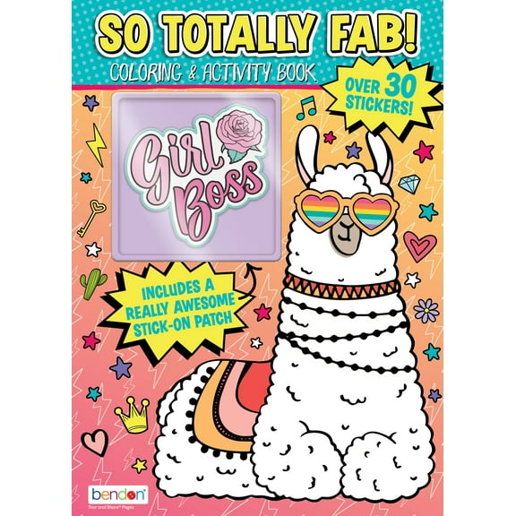 Trendy Sticker Patch Coloring and Activity Book