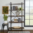 thumbnail image 3 of Woven Paths Urban Pipe Rustic Industrial Bookshelf, Dark Walnut, 3 of 15