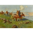 thumbnail image 2 of Franz Roubaud 14x11 Gold Ornate Wood Frame and Double Matted Museum Art Print Titled - Circassian Horsemen, 2 of 4