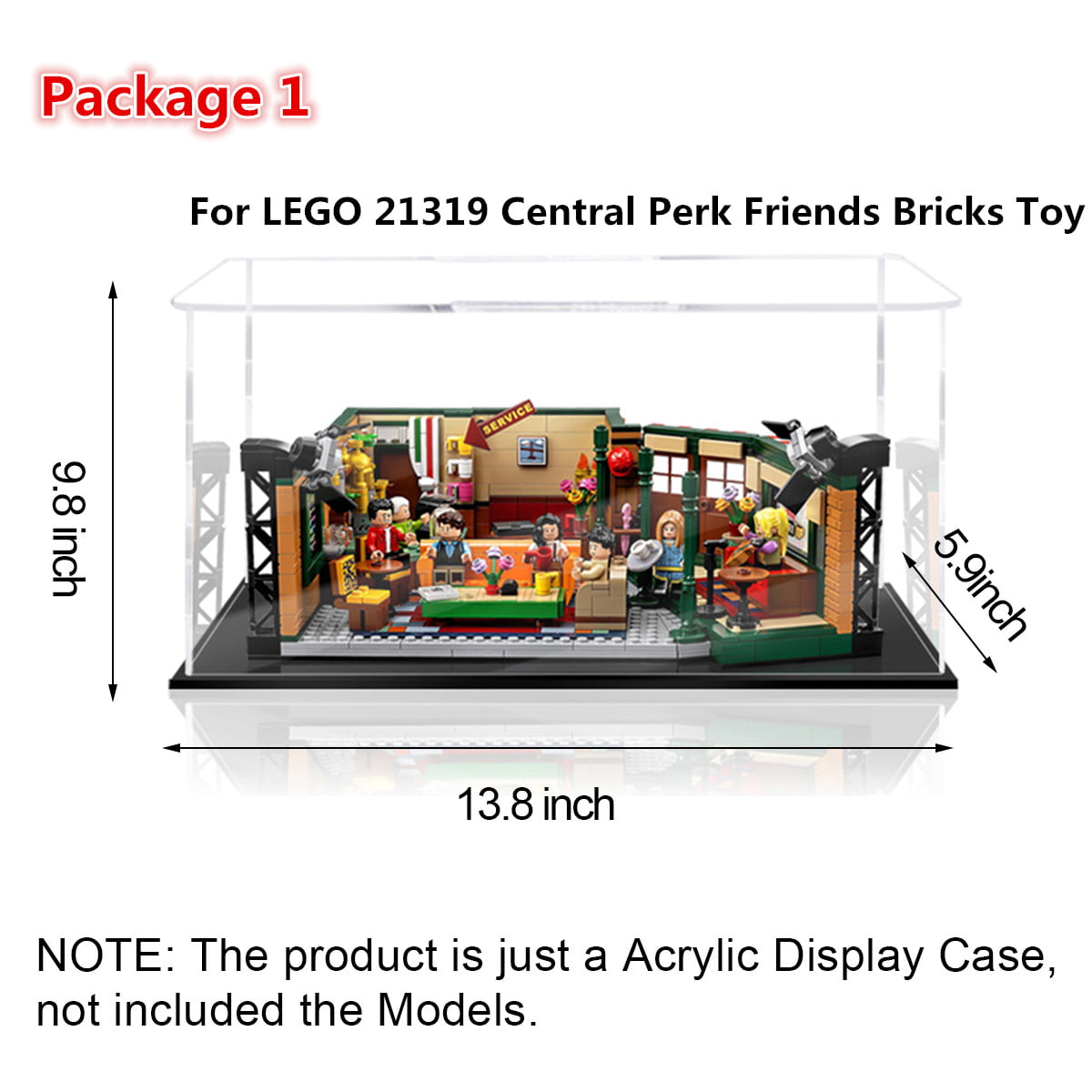 Case 50x20 H Variable-Showcase in Plexiglass Transparent for model and Lego 