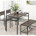 thumbnail image 3 of GVN Dining Room Table Set,Dining Table Set,Industrial Style Rectangular Kitchen Table with Bench and Chairs-Rustic Brown, 3 of 11