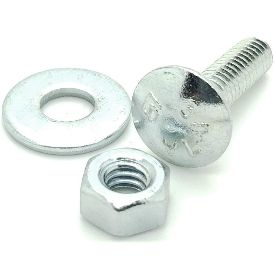 100 Qty 3/816 x 1" Long Carriage Bolts Set w/ Nuts & Washers (BCP333