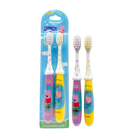 Equate Kids Peppa Pig Manual Toothbrush, Soft Bristles (2 Pack)