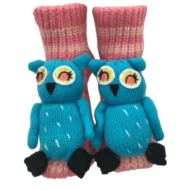 Chaussettes de Sol de Noël Roses avec Design de Dessin Animé 3D, Fond Antidérapant et Matériau Polyester Chaud pour Usage Intérieur, Maison et Hiver 9X3.5X6In 0.2Lb