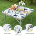 thumbnail image 4 of Square Elastic Edge Floral Tablecloth, Waterproof Polyester for Dining Room, RV, or Balcony Table, 34x34 Inch, 4 of 6