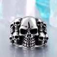 thumbnail image 4 of K-KED Mens Gothic Goth Punk Biker Skull Ring for Men Stainless Steel Size 7-13-9, 4 of 6