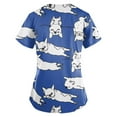 thumbnail image 3 of LHVUOA Women's Casual V Neck Short Sleeve Work Scrub Tops Cute Animal Print Plus Size Tops for Women Nursing Uniforms Workwear Blouse Shirts with Pocket, 3 of 3