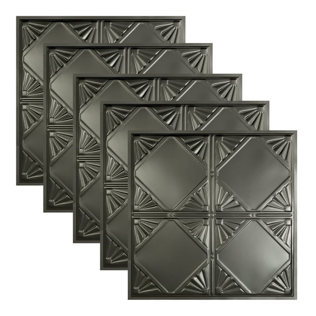 Great Lakes Tin Erie Argento 2ft x 2ft Lay In Ceiling Tiles (5 Pack)