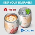 thumbnail image 4 of Floral 12oz Stainless Steel Insulated Wine Tumbler with Lid and Straw – Double Wall Vacuum Mug for Hot & Cold Drinks, 304 Steel Interior, Sweat-Free Design,Thanksgiving,Christmas, Spring,Flower, 4 of 5