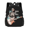thumbnail image 1 of DouZhe Lightweight Backpack, Rock Skull Guitarist Prints Travel Outdoor Hiking Bag School Bookbag Casual Daypack Backpacks for Women Men, 1 of 7