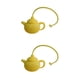 thumbnail image 1 of Inteprter Infusor de té Forma de tetera Fácil de limpiar Filtro de hojas Colador de café resistente al calor Oficina en el hogar Regalo Regalo Amarillo 2piezas, 1 of 6
