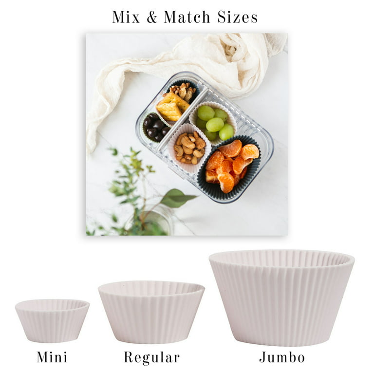 The Silicone Kitchen Reusable Silicone Mini Baking Cups - Set of 24 | Non-Toxic | BPA Free | Dishwasher Safe