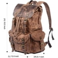 thumbnail image 2 of CAILDANL Leather Backpack for Men, Waxed Canvas Shoulder Rucksack Carry-On Travel Backpack, 2 of 7