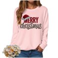 thumbnail image 5 of idosla Womens Christmas Sweatshirt Christmas Tree Graphic Long Sleeve Shirts Xmas Holiday Pullover Tops Blouse (Pink, L), 5 of 5