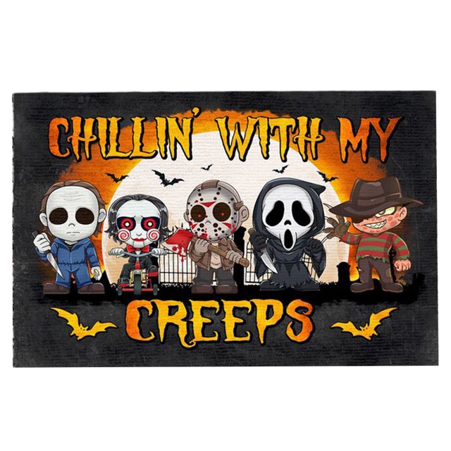 Halloween 3D Ghost Team Door Mat, Halloween Door Mat, Halloween Mat Home Decration, Horror Pumpkin Halloween Area Rug Decorations Indoor and Outdoor Welcome Doormat
