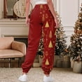 thumbnail image 5 of TTUHYWXI Christmas Womens Pajama Pants Casual Comfy Sleepwear Wide Leg Drawstring Bottoms with Pockets (Brick Red, M), 5 of 5