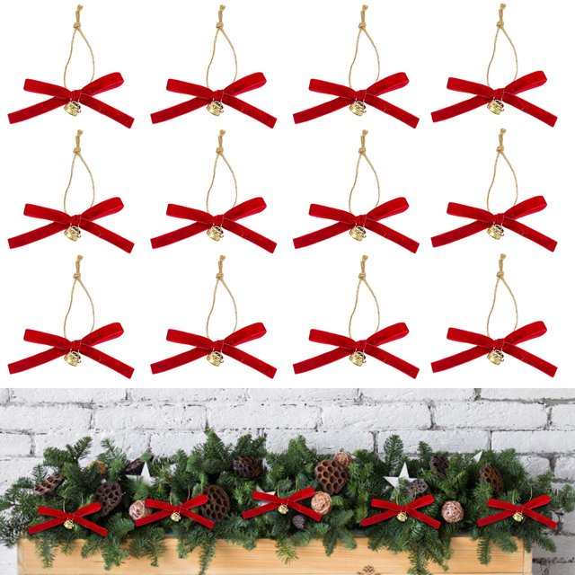 Fabric Christmas Tree Bow Pendant Ornaments for Holiday Gift Wrapping and Festive Home Decorations