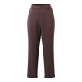 thumbnail image 4 of Dpytoraw Women's High Waist Straight Leg Design Sense Of Casual Dress Pants Stretch Casual Pants Women Brown XL, 4 of 5