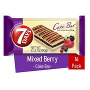7Days Cake Bars, Mixed Berry, Non-GMO Snack (Pack of 16)