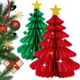 thumbnail image 2 of Árbol de Navidad de papel con forma de panal, decoración de mesa, adornos colgantes de Feliz Navidad, rojo, verde, bricolaje, decoración de festivales para árboles de Navidad, 2 of 5