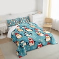 thumbnail image 3 of Manfei Cartoon Funny Penguin Bedding Comforter Set, Christmas Snowflake Twin Comforter Sets, Kawaii Wildlife Animal Bedding Set, Luxury Bedroom Decor, 2 Pieces, 3 of 8