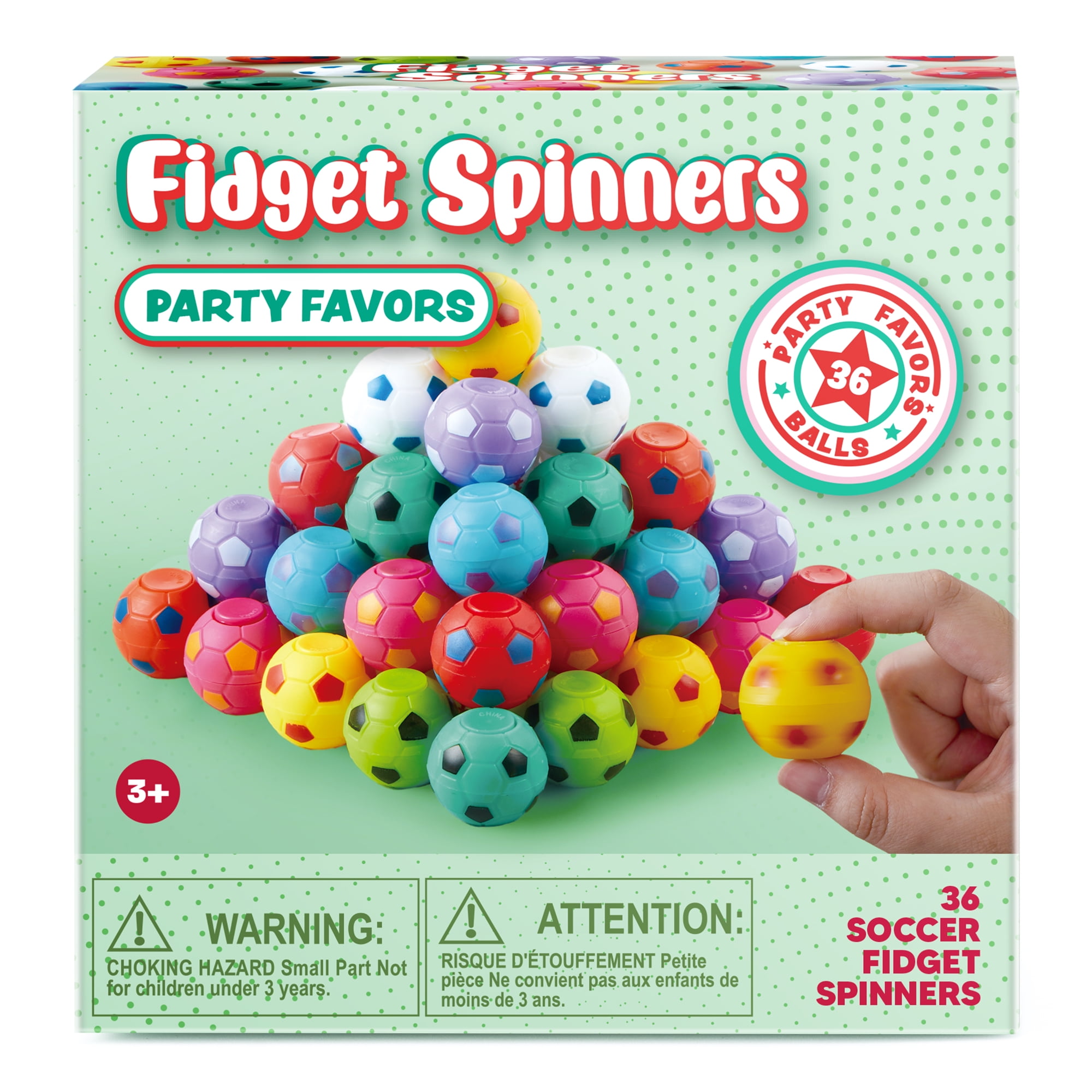 (4 pack) Joyfy 36 Pack Soccer Party Favors for Kids Fidget Spinners Balls Fidget Toys Bulk, Goodie Bags Stuffers, Treasure Box Toys for Classroom, School Reward