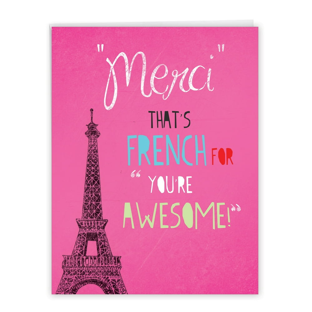 Big French Thank You Card (8.5" x 11") Jumbo Merci Gratitude Notecard