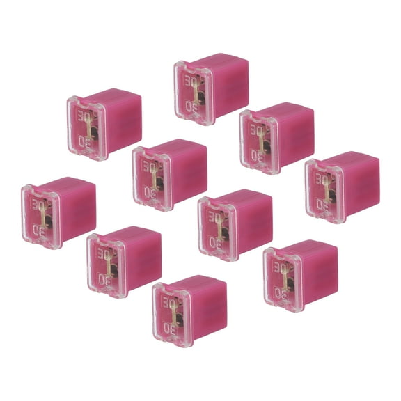 Automotive Cartridge Fuse 48V 30A Female Terminal J Case Box Low Profile Car Truck Pink 10pcs