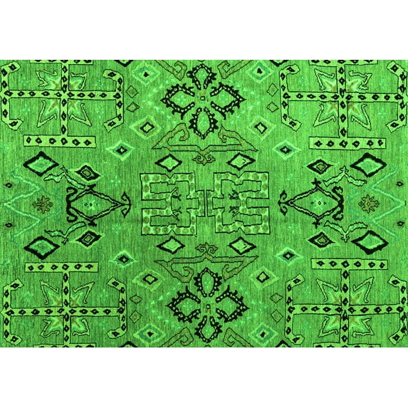 Ahgly Company Indoor Rectangle Abstract Green Modern Area Rugs, 8' x 10'