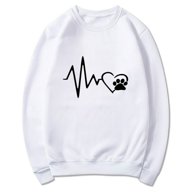 Amzcrzy Sweat-Shirt pour Femmes Col Rond Couleur Unie Imprimé Lettre Chandail Manches Longues Chandail à Capuche Manches Longues pour Femmes Chandail-Over Chandail en Molleton Col Rond 3TG