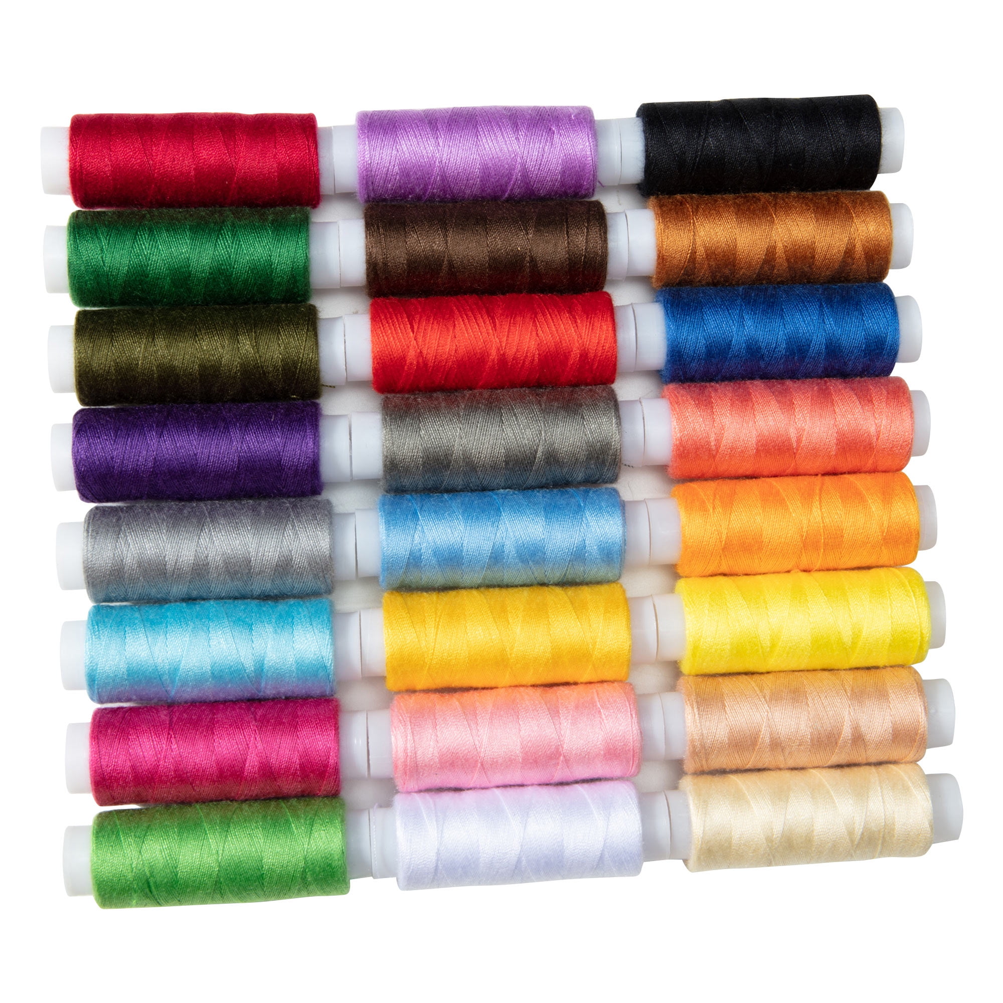 Sewing Thread Kit 24 Pcs Polyester Multiple Colors Hand Sewing Set Household Multi-Functional for Sewing Machines Handmade Crafts Embroidery 
