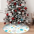 thumbnail image 5 of Sikiie Gold Stars Blue Dots Pattern 30-48 inches {designName} Print Christmas Tree Skirt Snowman Xmas Tree Skirt with Edge Christmas Decorations for Holiday Party-36", 5 of 7