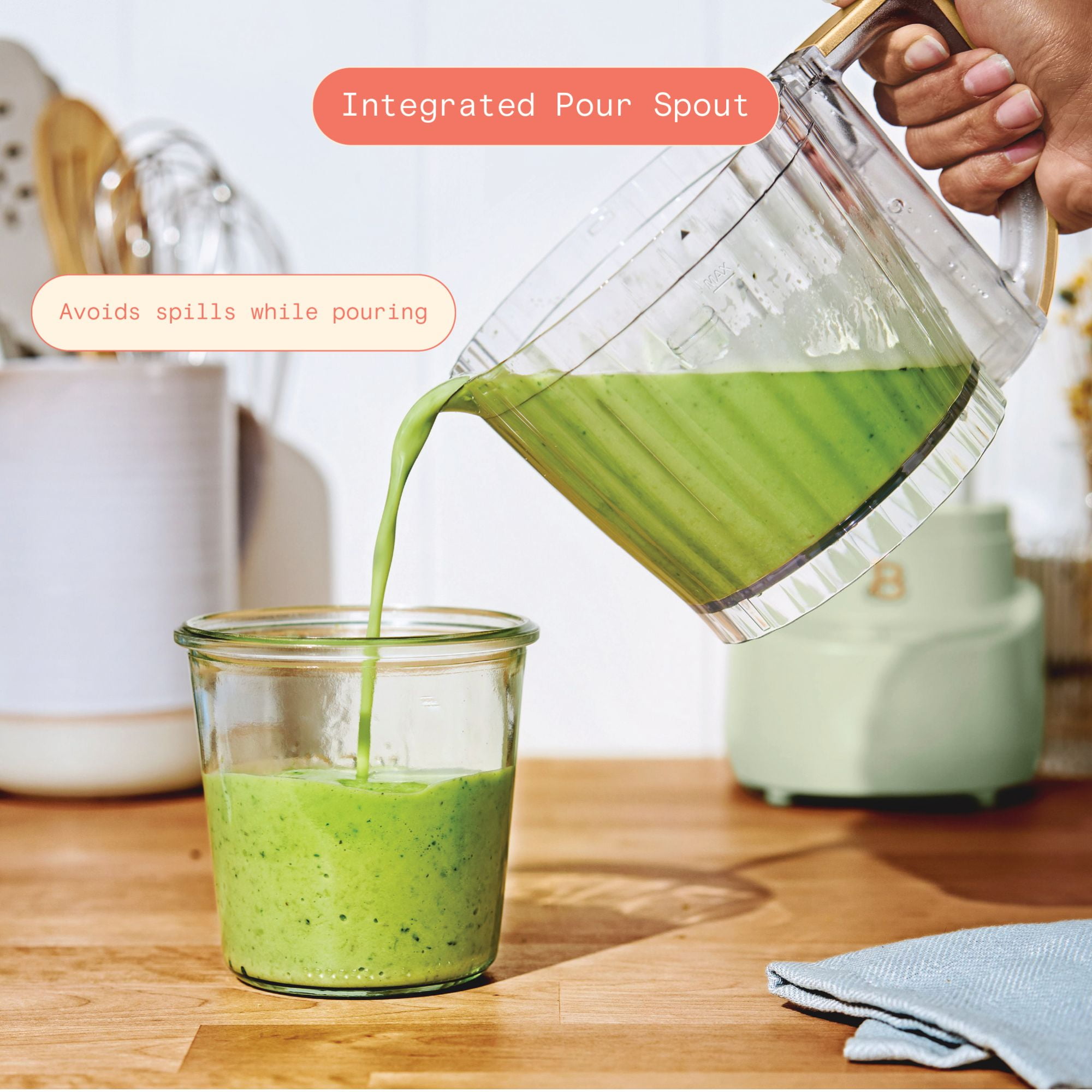 Beautiful 3-Cup Food Chopper, Sage Green by Drew Barrymore