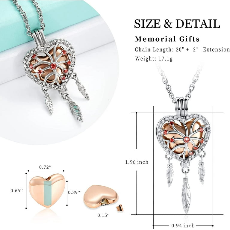 Dream Catcher Urn Necklaces for Ashes for Pet Ashes Flower Feather