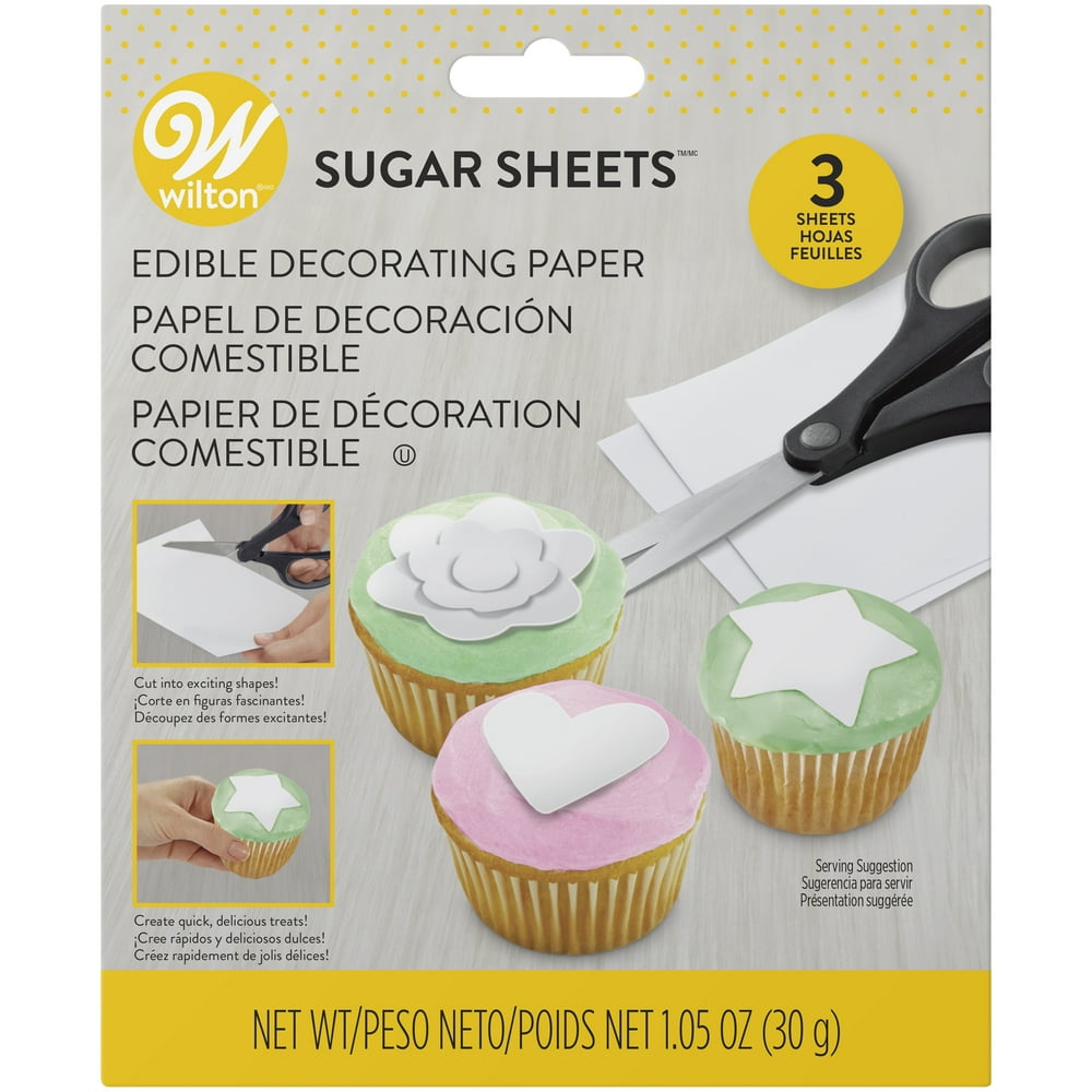 Wilton White Sugar Sheets Edible Decorating Paper, 3-Count - Walmart