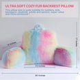 thumbnail image 4 of Reading Pillow for Bed - Faux Fur Backrest Pillow with Arms, Reading & Bed Rest Pillows Rainbow Colors, Fluffy Sit Up Pillow, Study Pillow for Kid, Tween, Teens & Adult Girls, 4 of 17