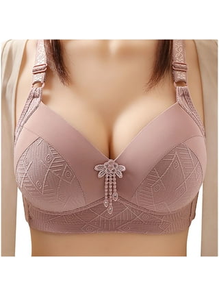 hoksml Womens Bras,Women's Underwear Thin Large Size No Sponge Side  Collection Breathable Upper Collection Auxiliary Breast Gathered  Anti-sagging No