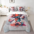 thumbnail image 2 of Feelyou Red Robot Twin Bedding Sets 7-Piece, Splatter Watercolor Bedding Comforter Set, 2 of 8