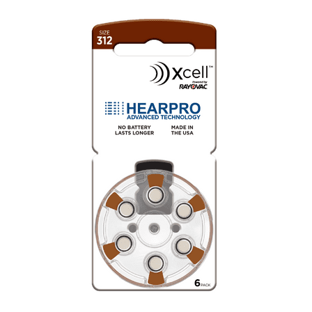 Rayovac Long-Lasting Size 312 Hearing Aid Batteries 60 Pack by HEARPRO - Mercury-Free - Zinc Air Technology - Made in USA - Plus RAYOVAC Keychain Battery Case