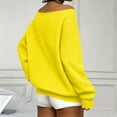 thumbnail image 4 of Women's Casual Off Shoulder Sweatshirt Long Sleeve Waffle Knit Loose Pullover Top with Pockets Solid Color Fashion Hoodie Cozy Oversized Sweater, 4 of 5